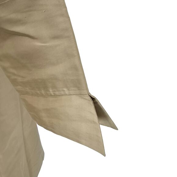 Silkland Woman size S 100% Textured Silk Tan Midi Shirt Dress Shell Buttons FLAW - Picture 4 of 9